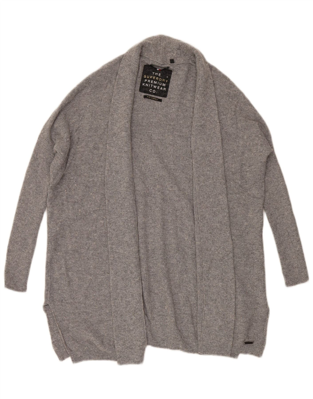 Maglione cardigan aperto oversize da donna Superdry UK 2 2XS grigio chiazzato