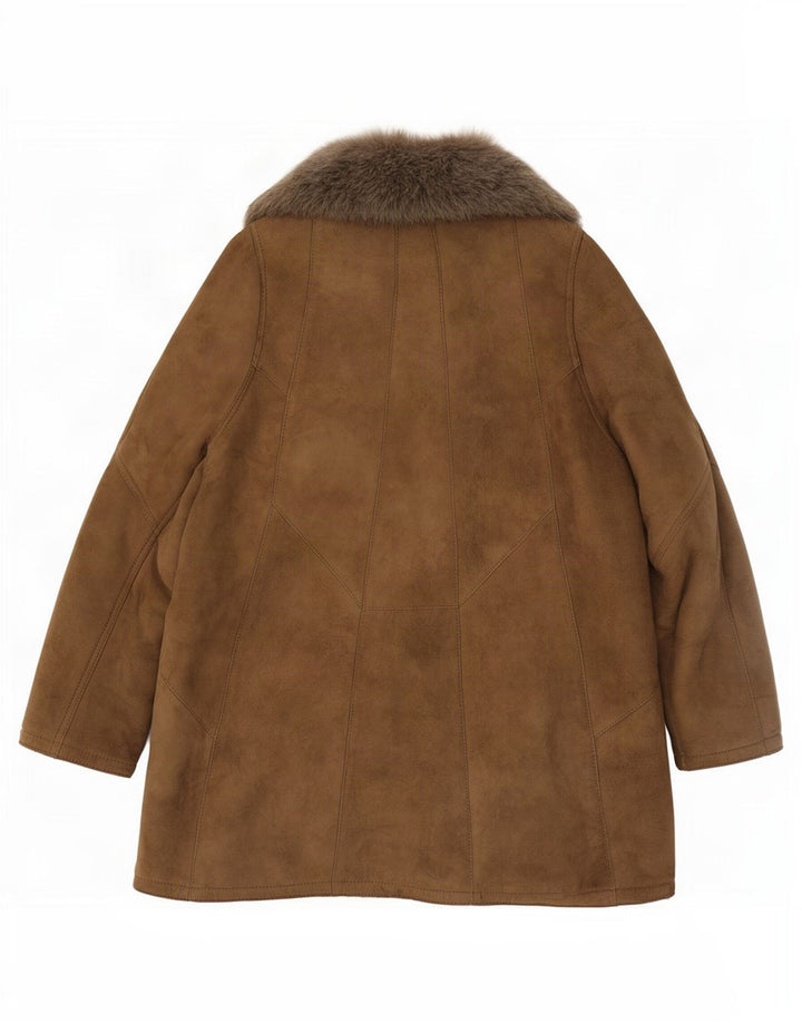 Giacca in shearling vintage da donna EU 46 XL Marrone