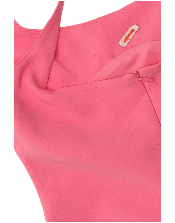 Abito aderente senza maniche da donna Zara UK 12 Poliestere rosa medio
