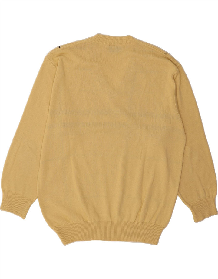 GINO DIROMA Mens V-Neck Jumper Sweater IT 56 2XL Beige Check Cotton Vintage Gino diRoma and Second-Hand Gino diRoma from Messina Hembry 