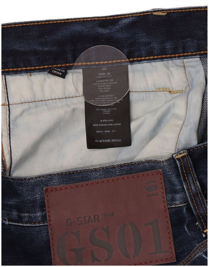 Jeans larghi invecchiati da uomo G-Star W38 L34 cotone blu navy