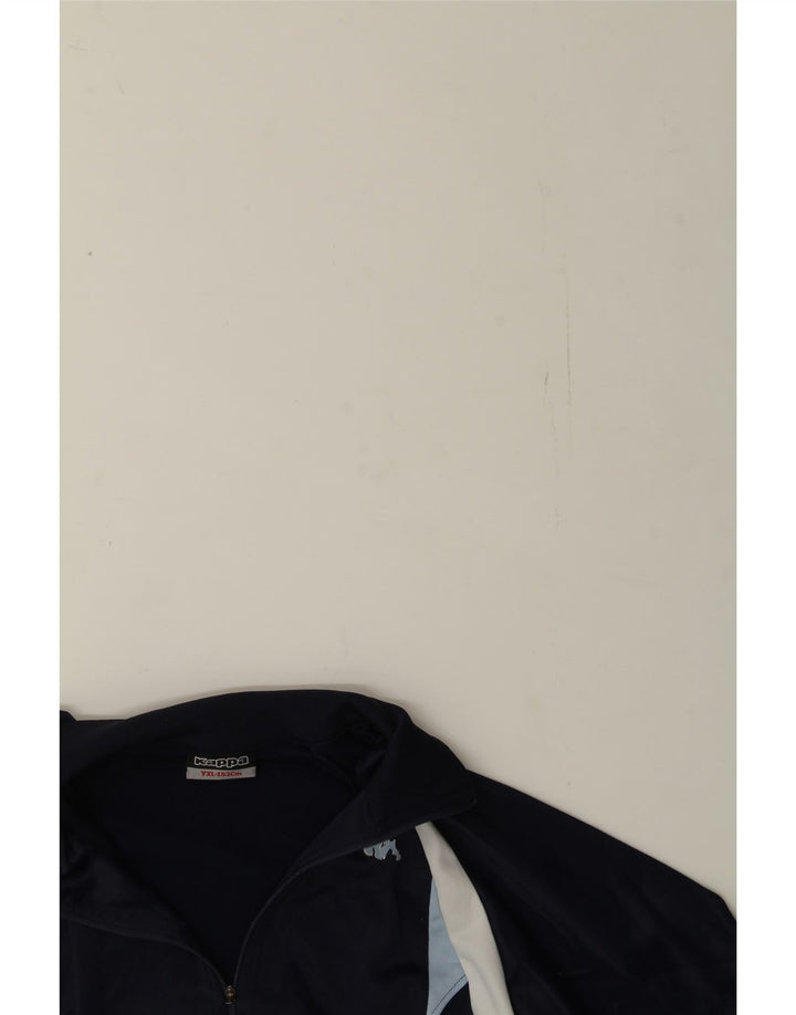 KAPPA Boys Tracksuit Top Jacket 11-12 Years XL  Navy Blue Colourblock Vintage Kappa and Second-Hand Kappa from Messina Hembry 