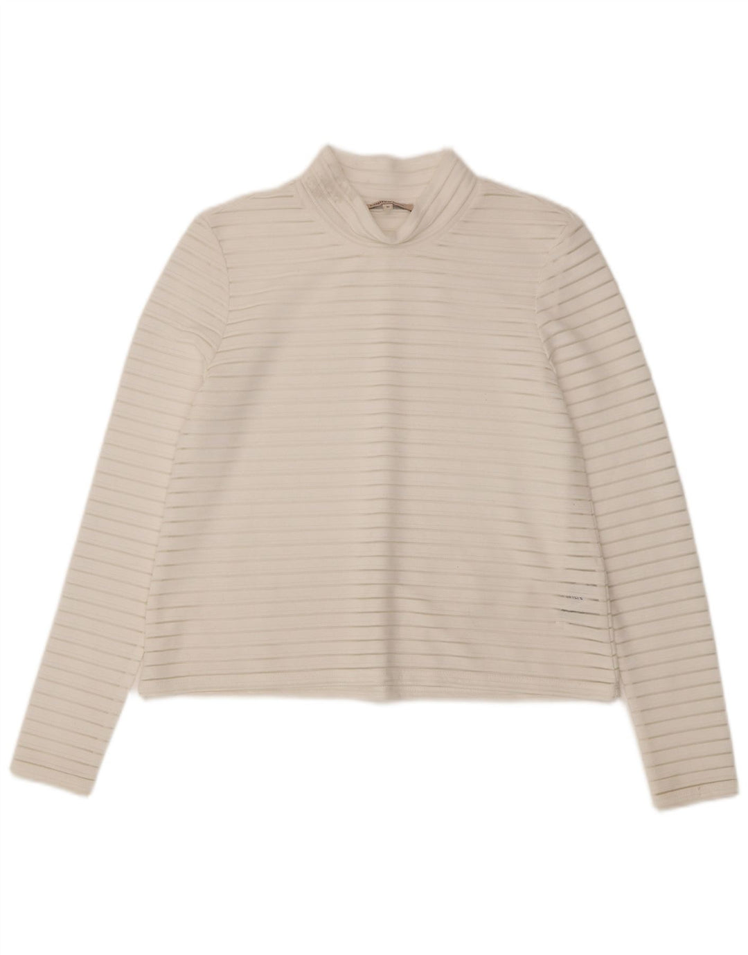 Top manica lunga da donna Marks & Spencer UK 10 piccolo gessato bianco