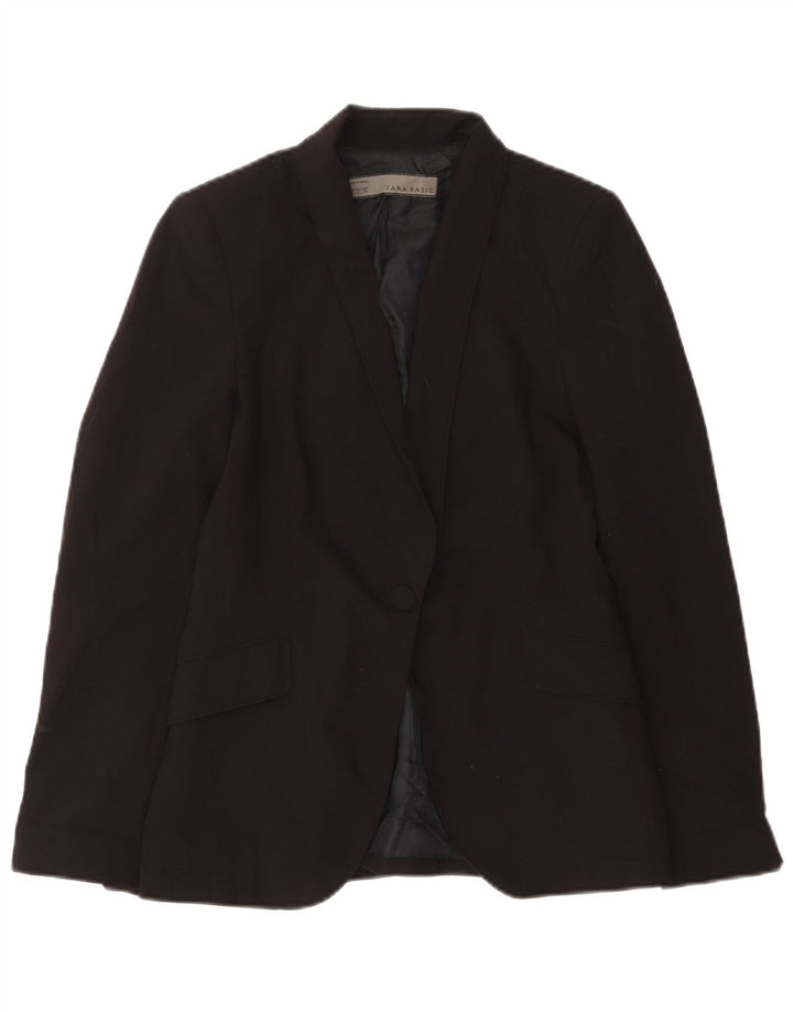 Giacca blazer a 1 bottone da donna Zara UK 10 piccola in poliestere nero