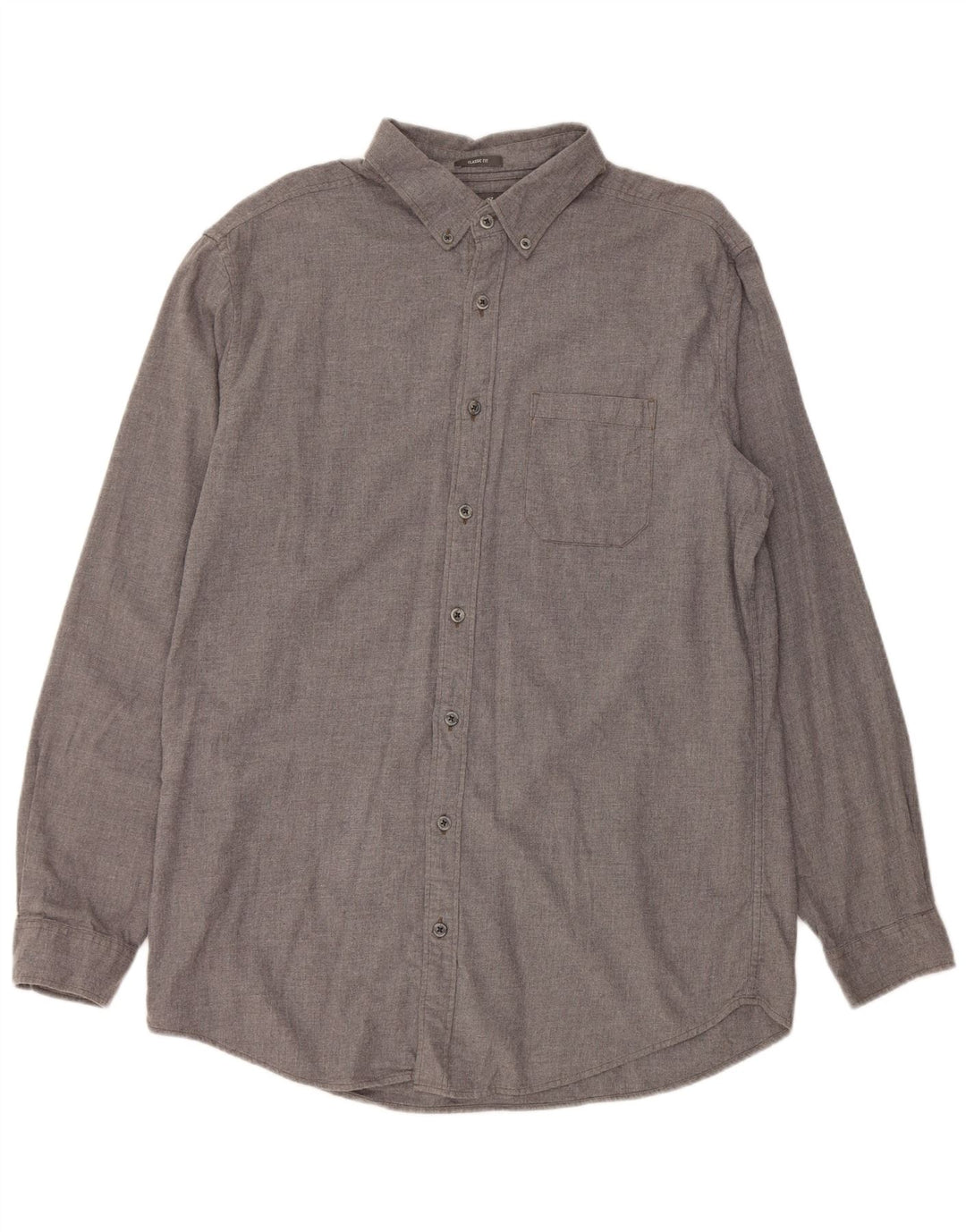 EDDIE BAUER Camicia da uomo alta in flanella dal taglio classico, grande in cotone grigio