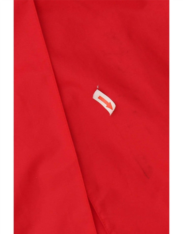 Trench con cappuccio da donna Fiorucci UK 14 nylon rosso medio