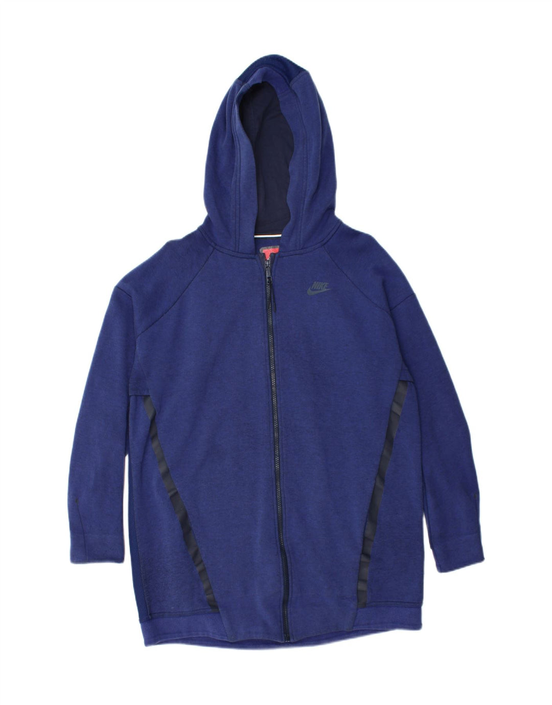 NIKE Felpa con cappuccio e zip da uomo in cotone color block blu medio