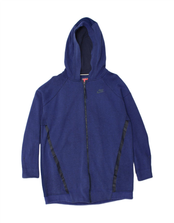 NIKE Felpa con cappuccio e zip da uomo in cotone color block blu medio