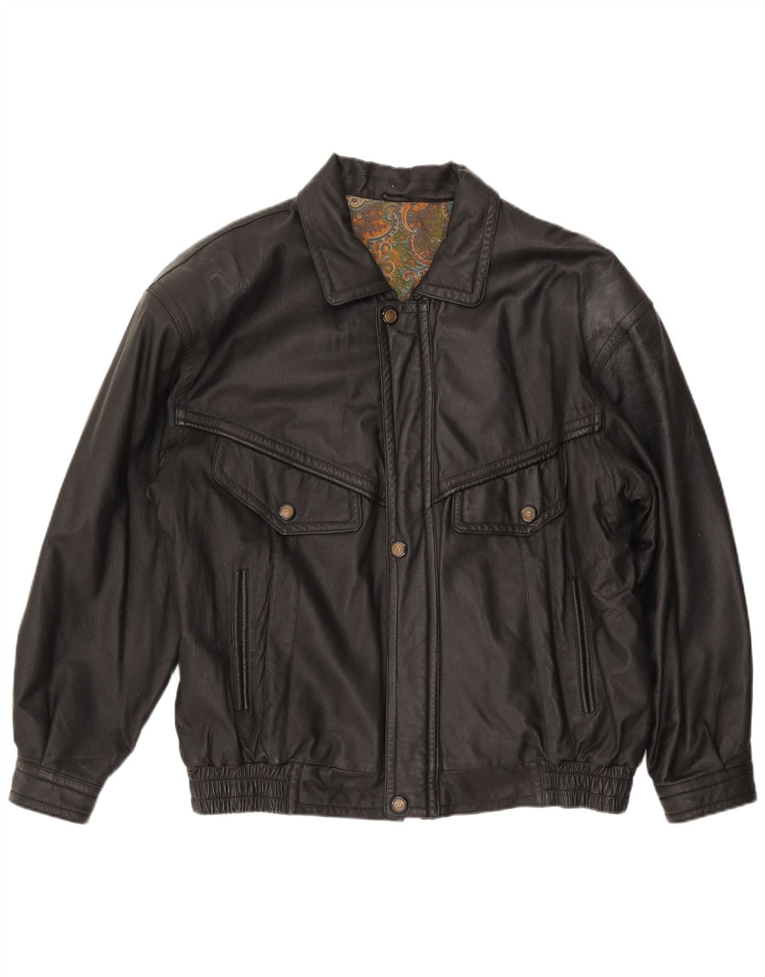 Giacca in pelle da uomo CANDA UK 44 2XL Pelle nera