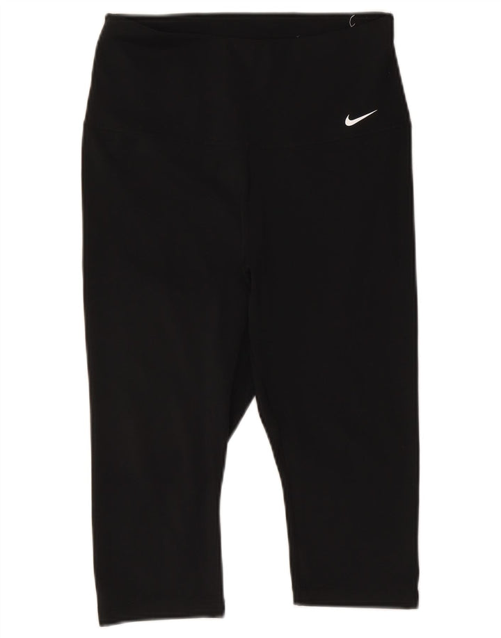 Leggings Nike Dri Fit Capri da donna UK 12 medio nero poliestere