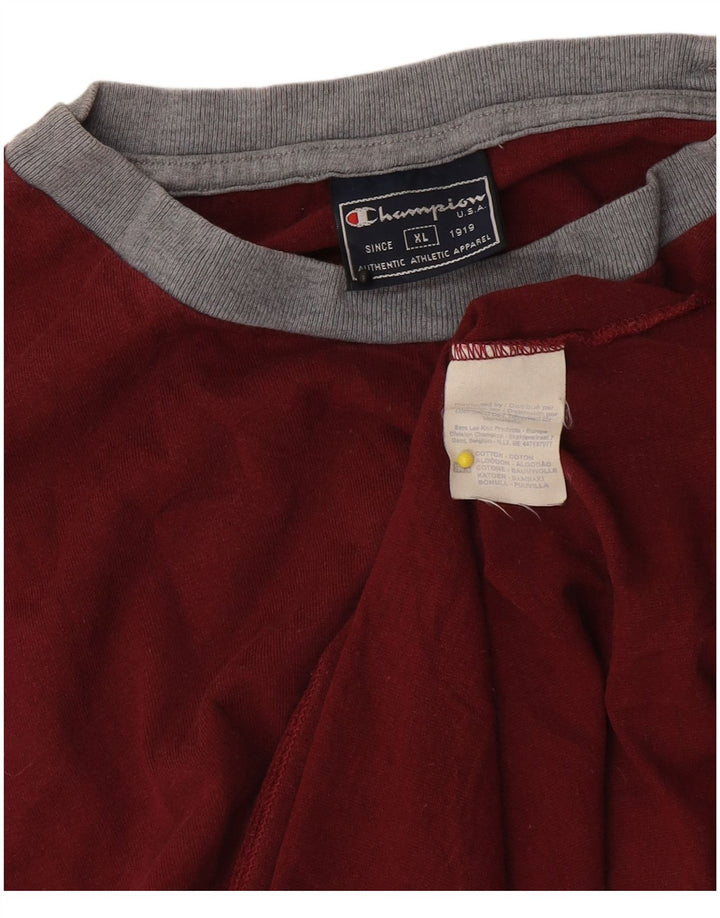T-shirt grafica da uomo Champion Top XL in cotone rosso