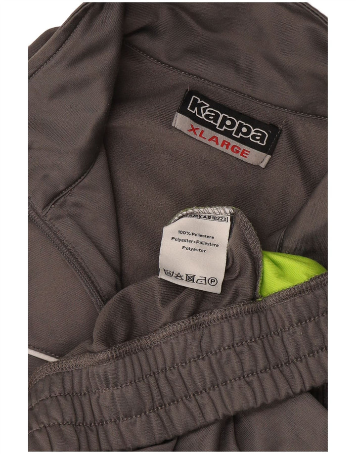 Giacca da tuta da uomo Kappa XL in poliestere color block grigio