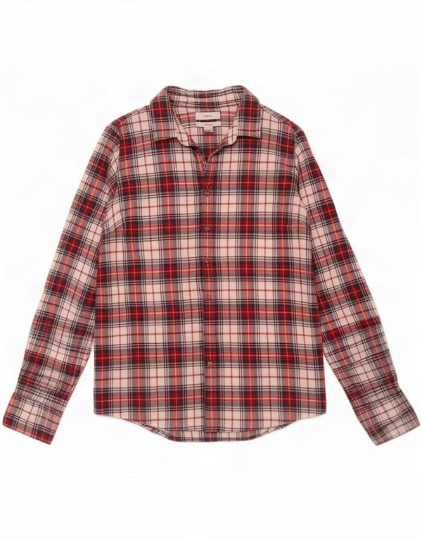Camicia di flanella da donna J. Crew US 4 piccoli quadri rossi