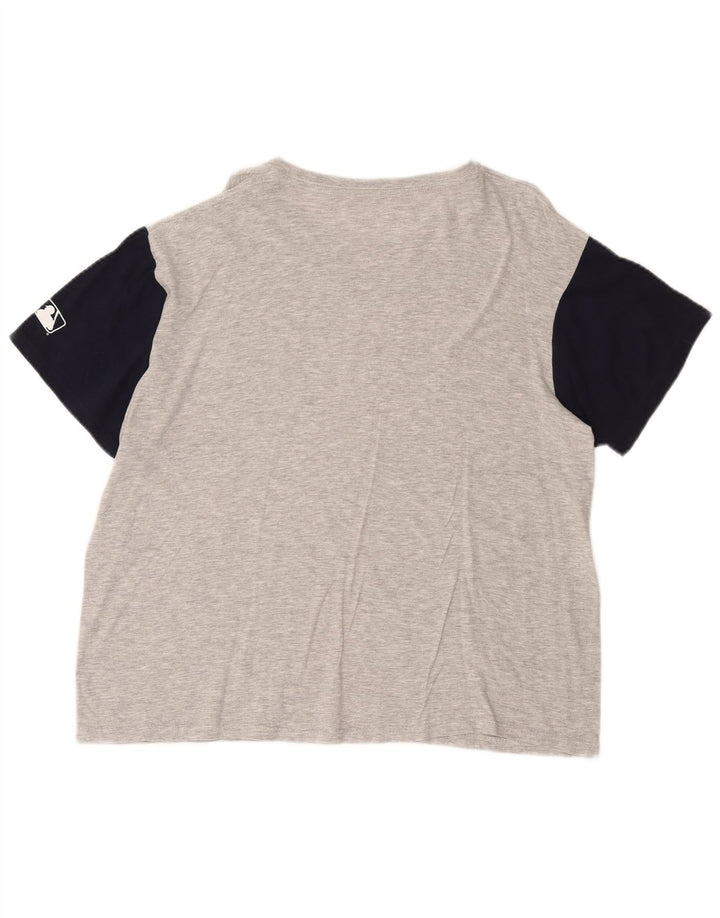 T-shirt grafica da uomo di merce originale, top grande, cotone color block grigio