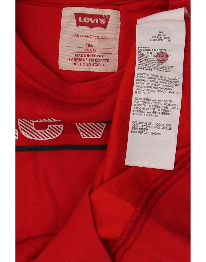 Felpa grafica da ragazzo Levi's 15-16 anni in cotone rosso