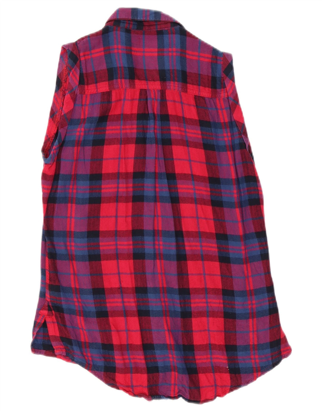 Camicia grafica senza maniche oversize da donna Superdry UK 2 2XS a quadri rossi