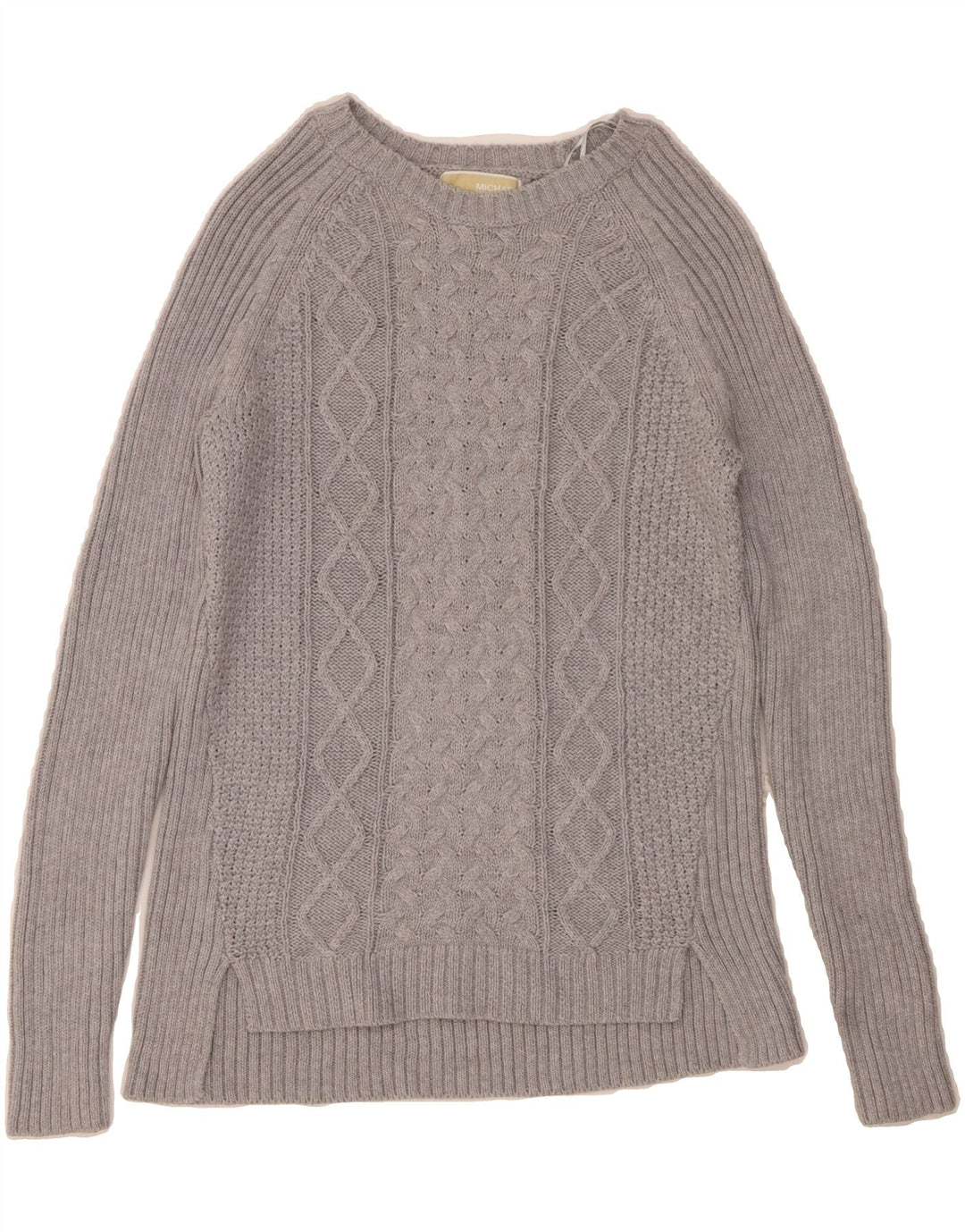 MICHAEL KORS Womens Boat Neck Jumper Sweater UK 12 Medium Grey Cotton Vintage Michael Kors and Second-Hand Michael Kors from Messina Hembry 