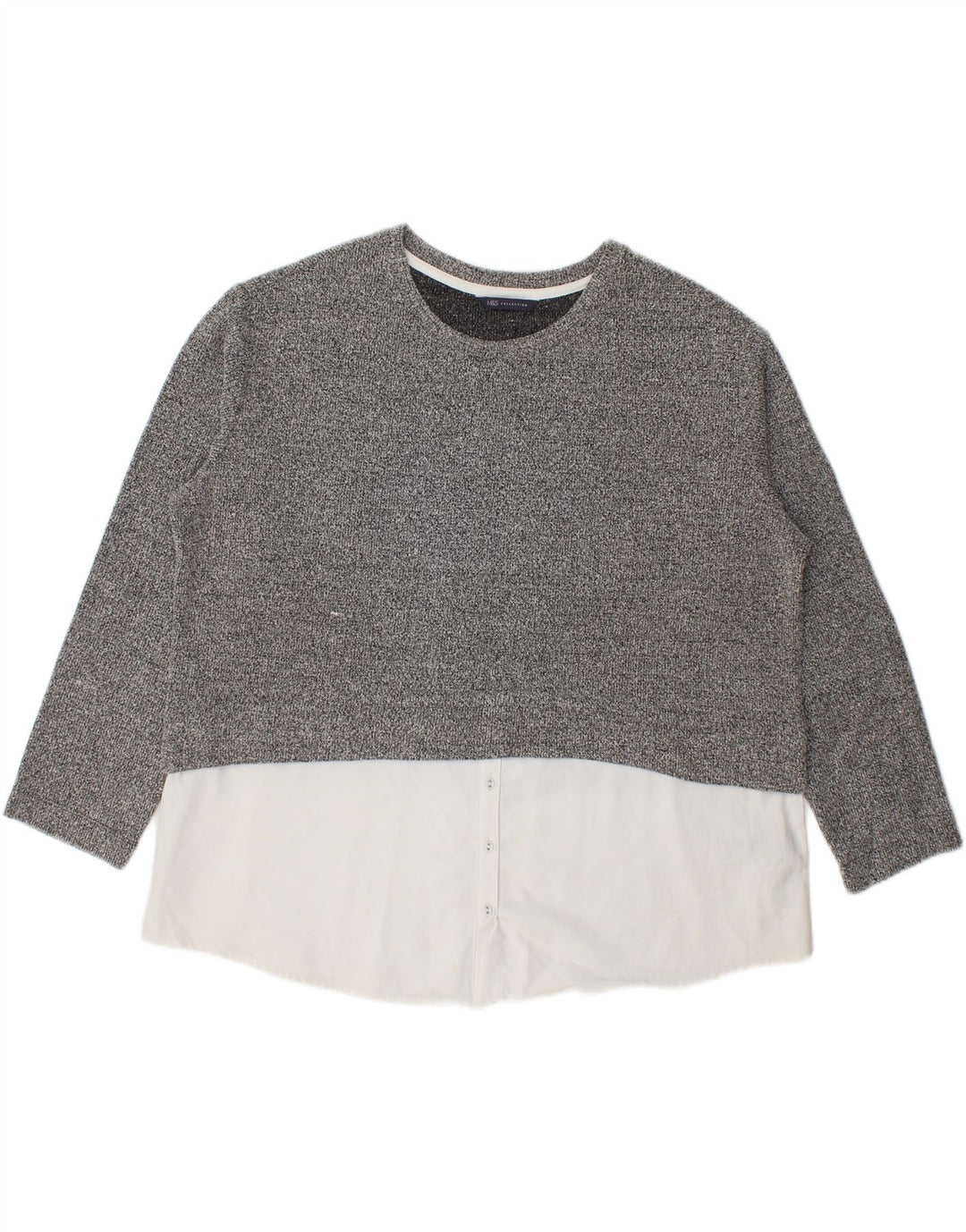 Top camicetta da donna Marks & Spencer UK 20 2XL Poliestere chiazzato grigio
