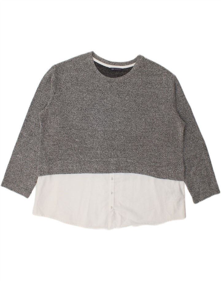 Top camicetta da donna Marks & Spencer UK 20 2XL Poliestere chiazzato grigio