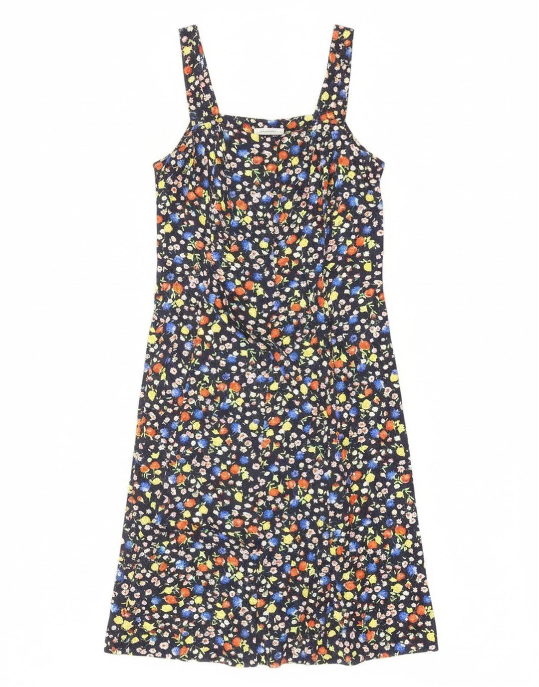Prendisole vintage da donna UK 12 medio blu navy floreale