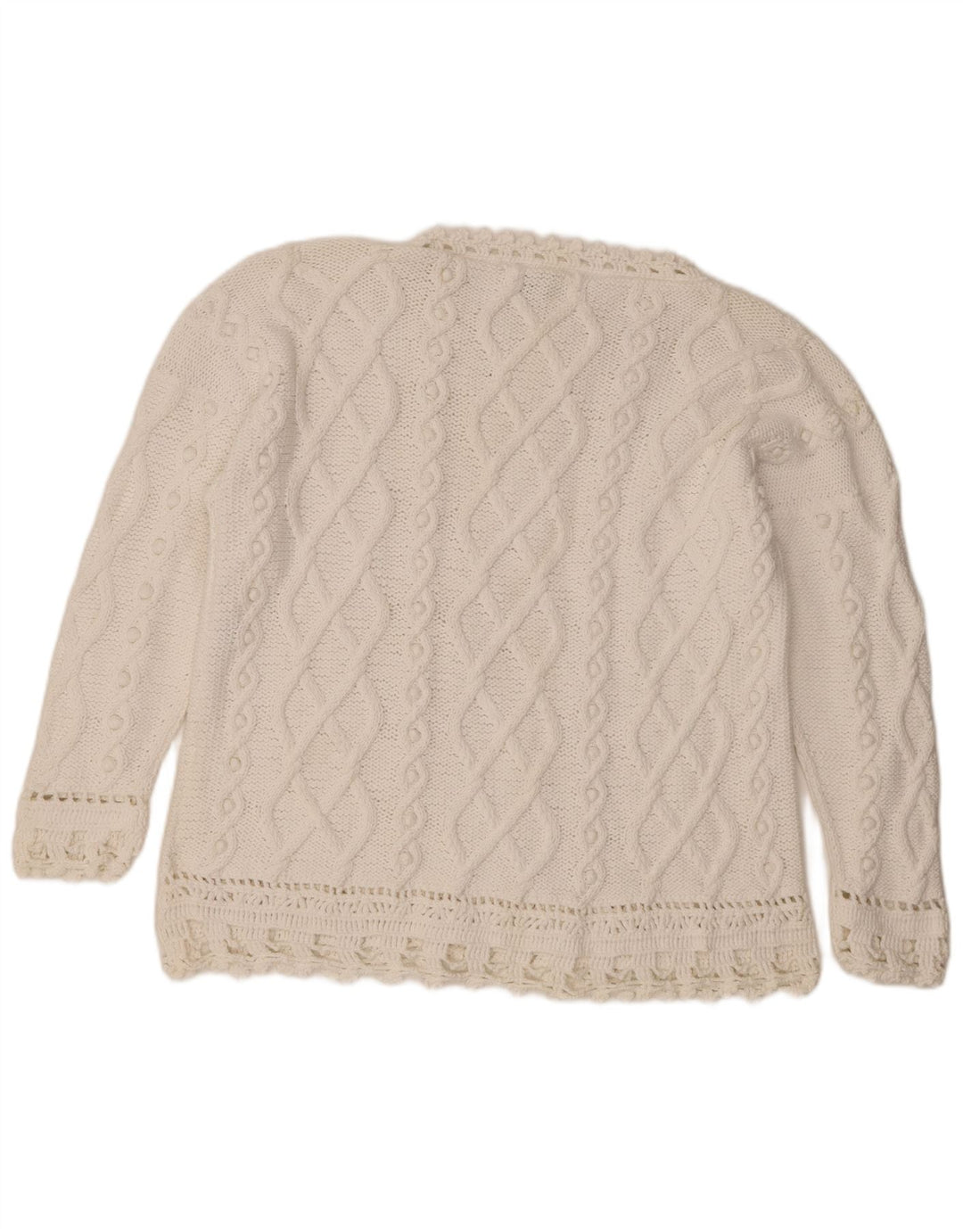 Maglione maglione con scollo a barca da donna Golden Spiderweb UK 16 grande bianco