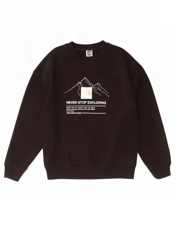 Felpa grafica da donna The North Face Jumper UK 14 Medium Black Cotton