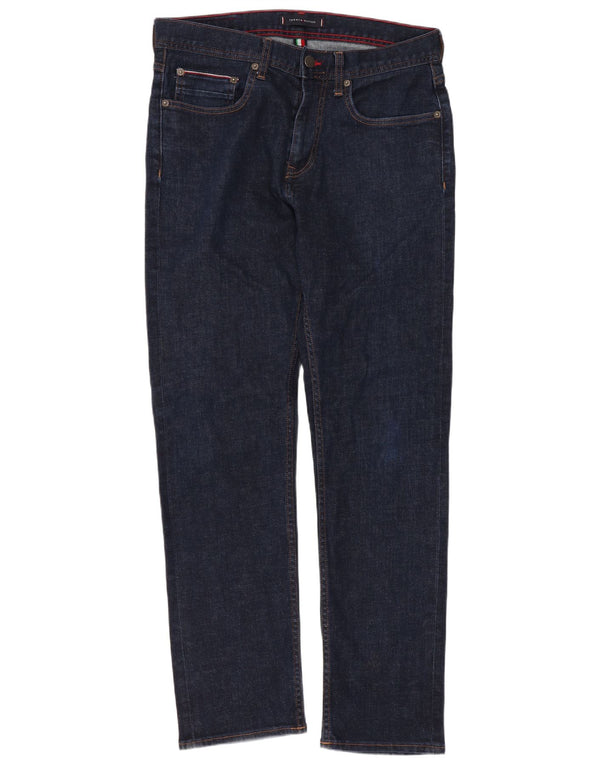 Tommy Hilfiger Uomo Denton Straight Jeans W32 L30 Blu Navy Cotone