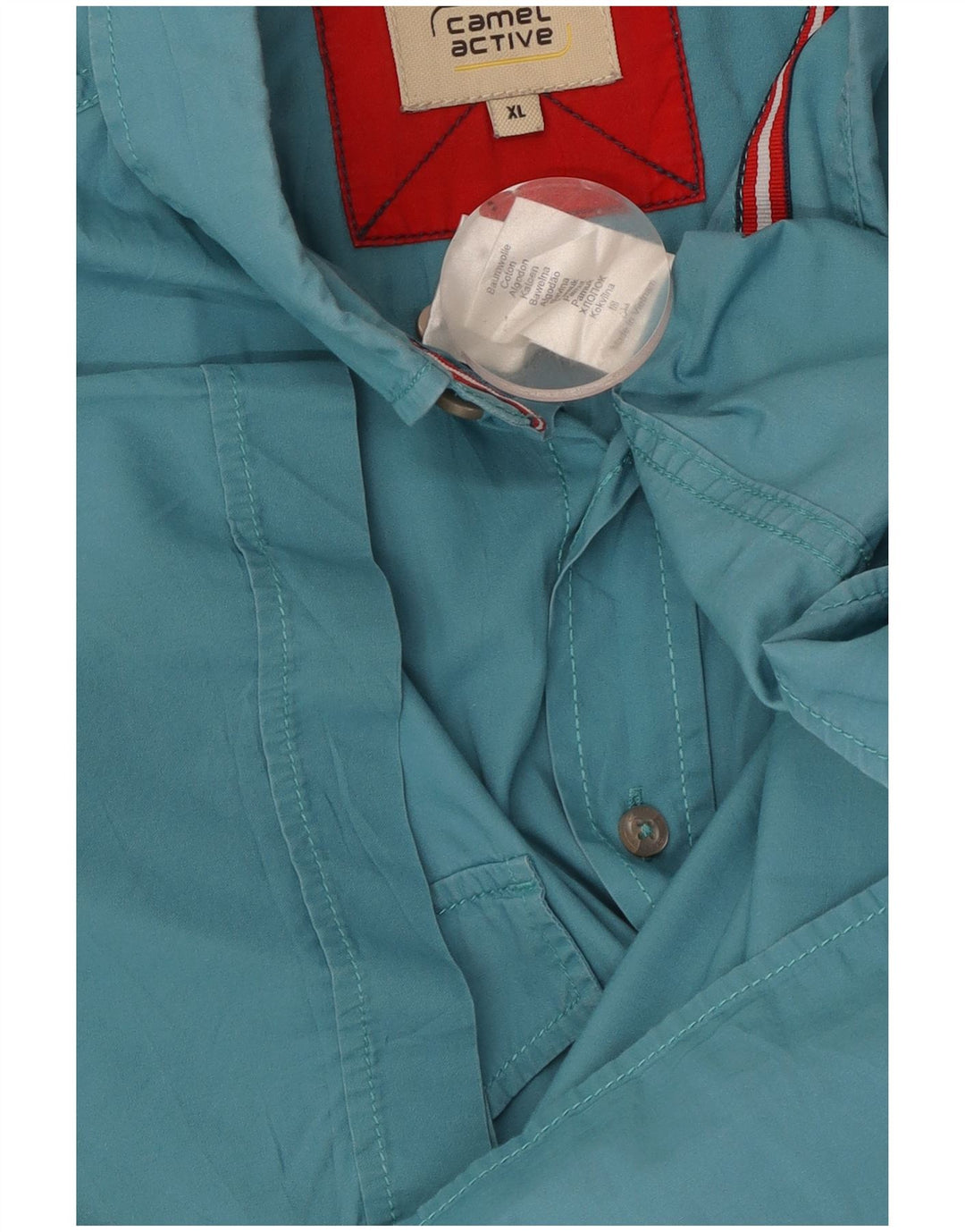 CAMEL ACTIVE Camicia a maniche corte da uomo XL in cotone blu