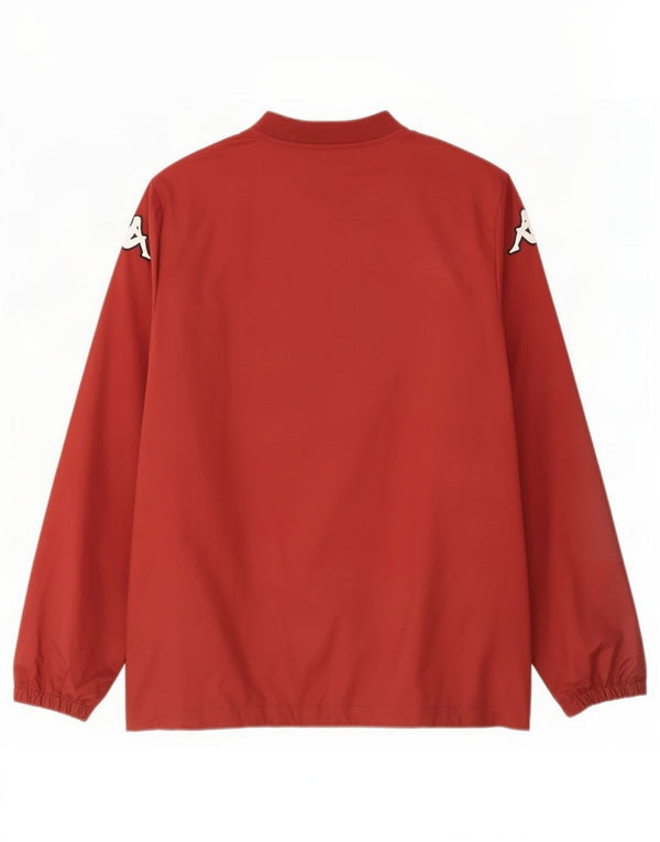 Top grafico da uomo Kappa manica lunga grande rosso poliestere
