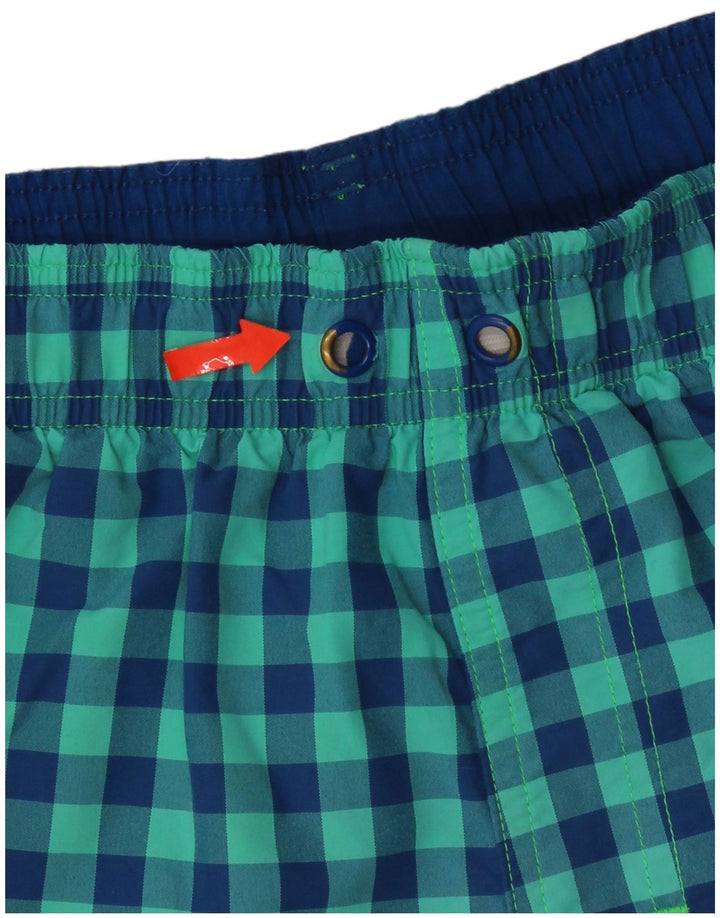 Pantaloncini da bagno da uomo Adidas Large turchese a quadretti in nylon