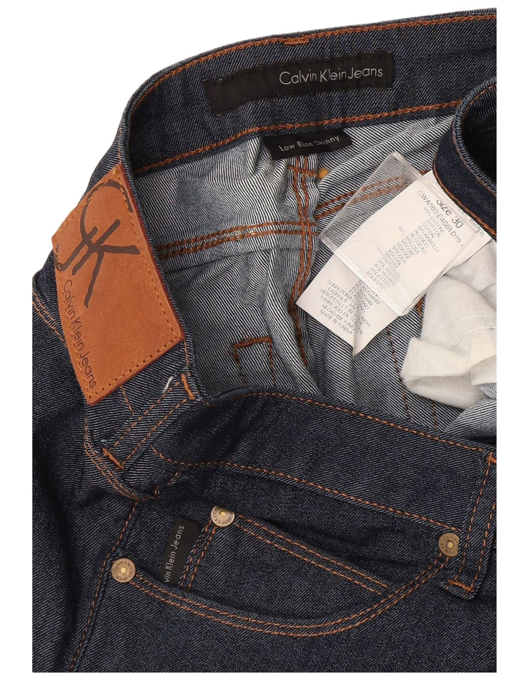 CALVIN KLEIN Jeans skinny da donna W30 L34 cotone blu navy