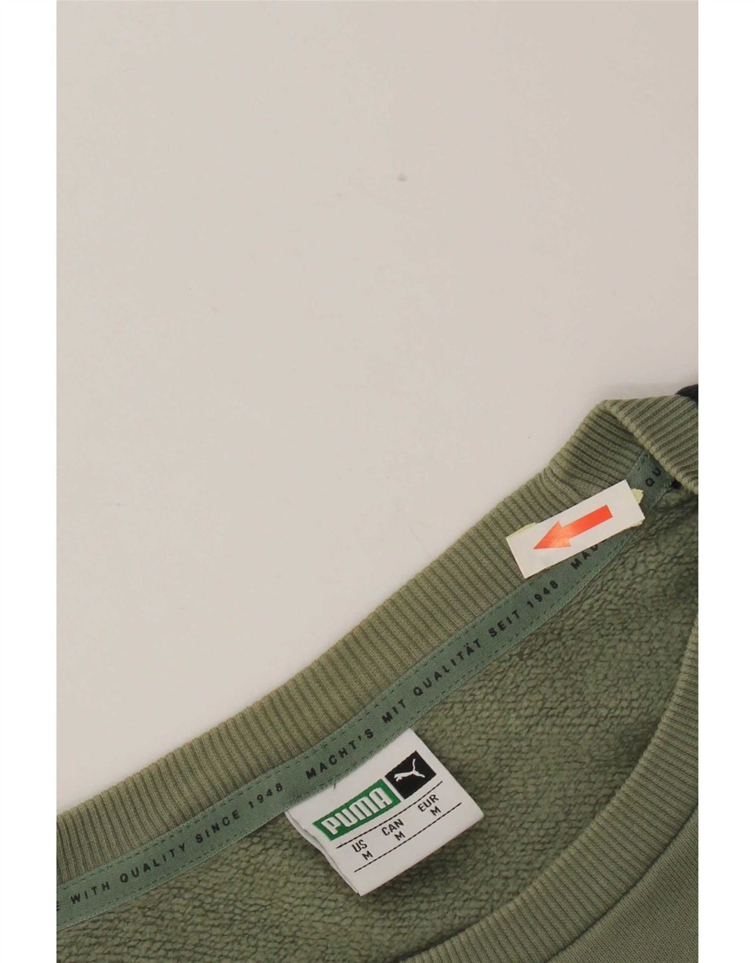 Felpa da uomo Puma Maglione in cotone color block verde medio