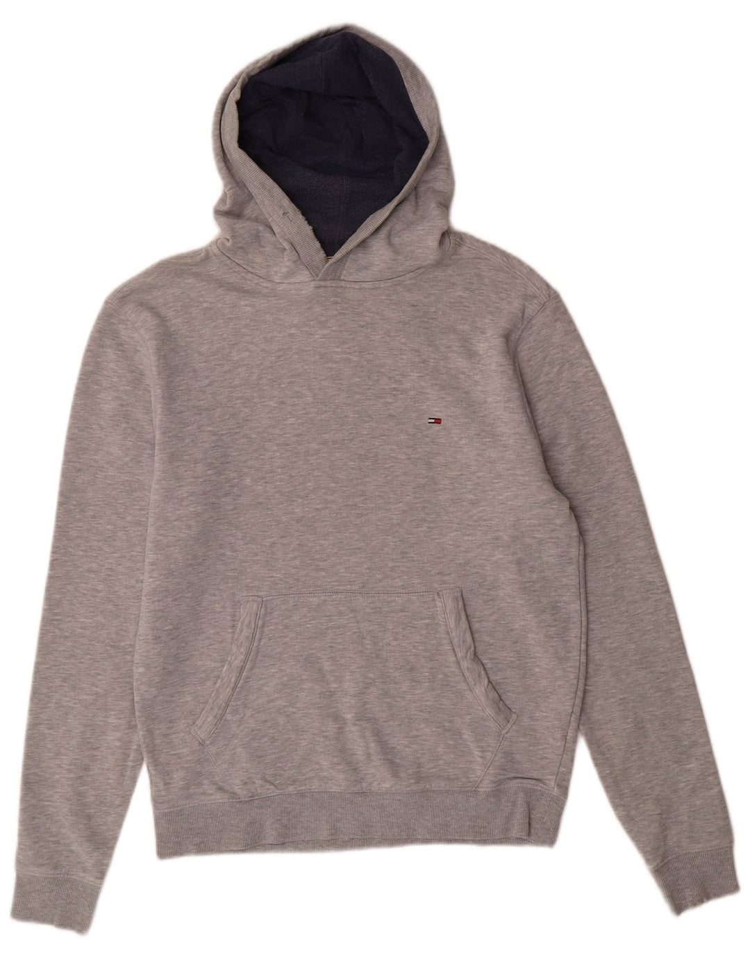 TOMMY HILFIGER Maglione con cappuccio da uomo piccolo in cotone grigio