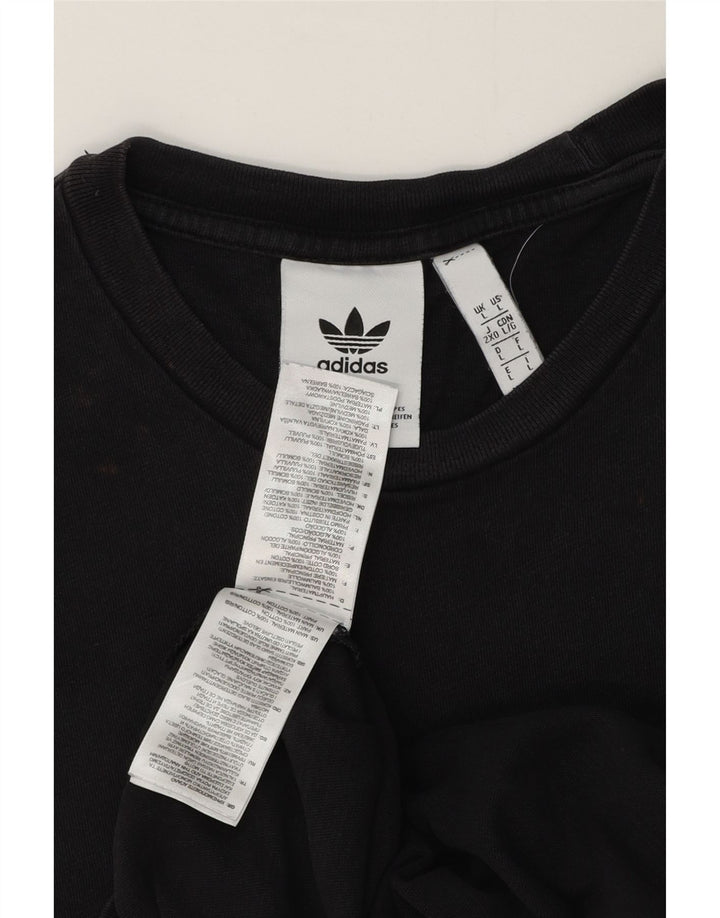 T-shirt Adidas da uomo Top Large in cotone nero