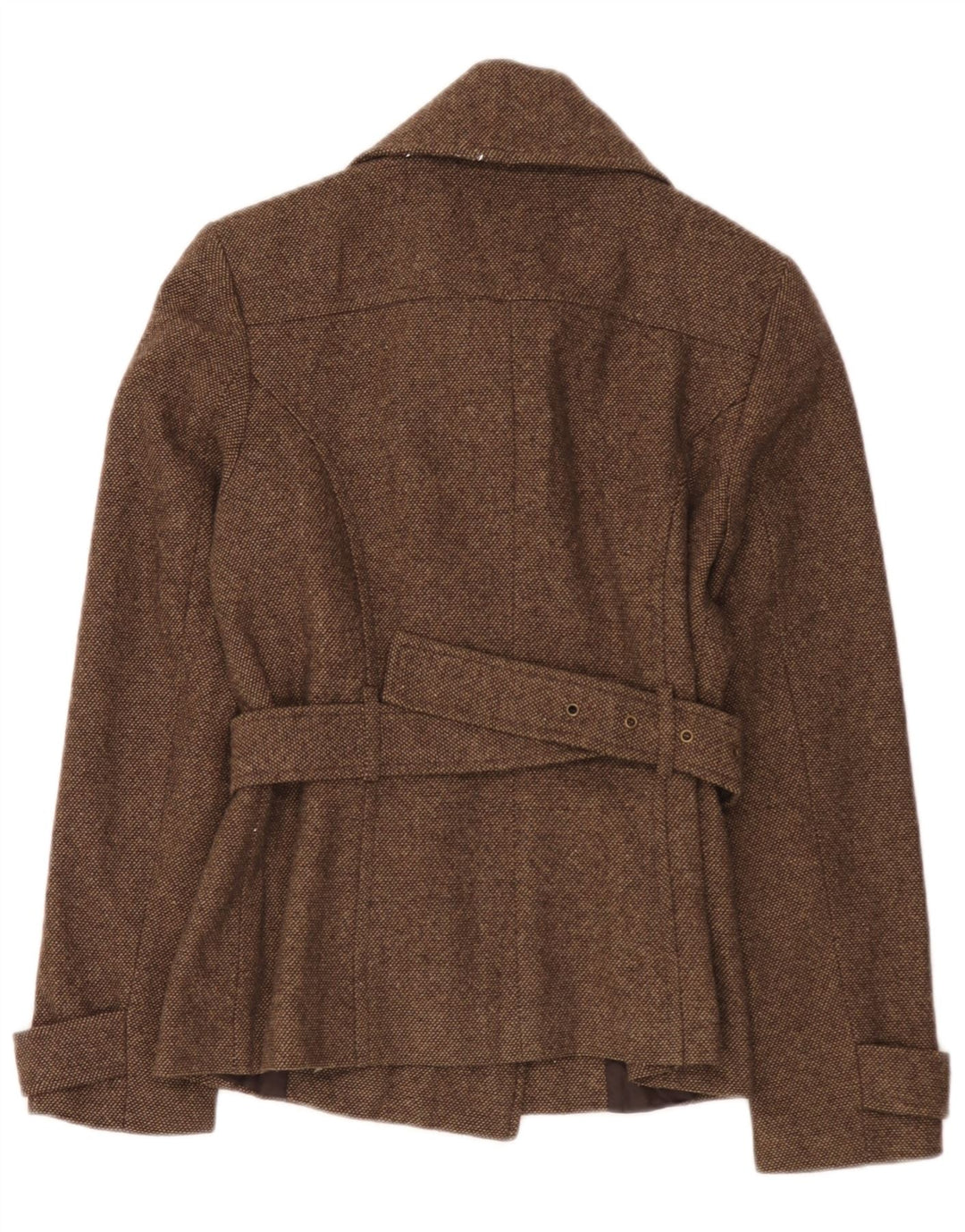Cappotto da marinaio da donna Zara UK 12 Poliestere marrone medio