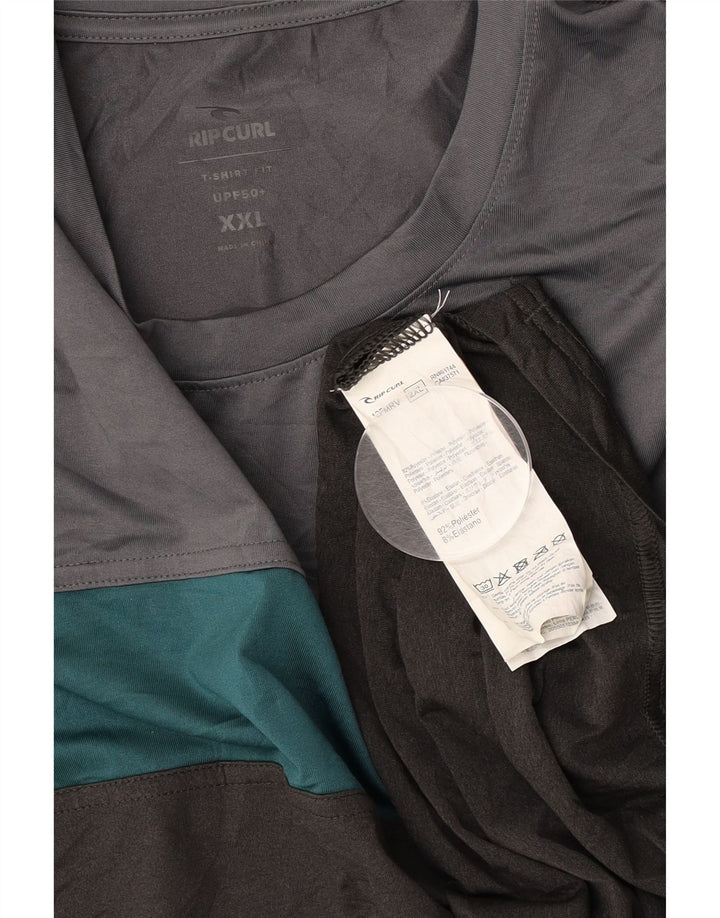 T-shirt da uomo RIP CURL Top 2XL Poliestere color block grigio
