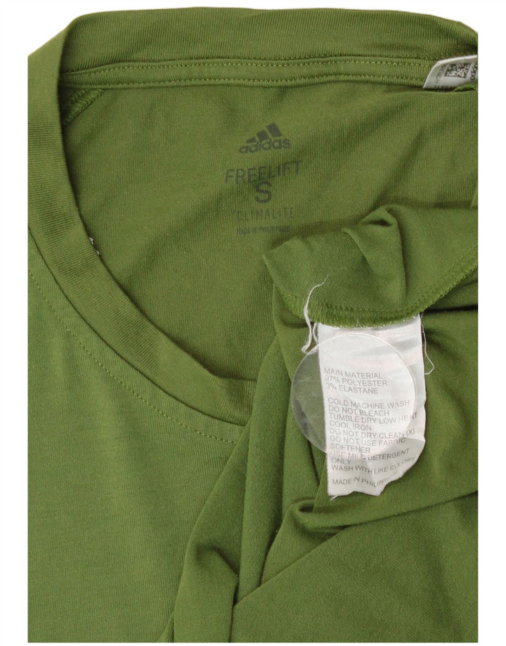 T-shirt Adidas Climalite da uomo piccola in cotone verde