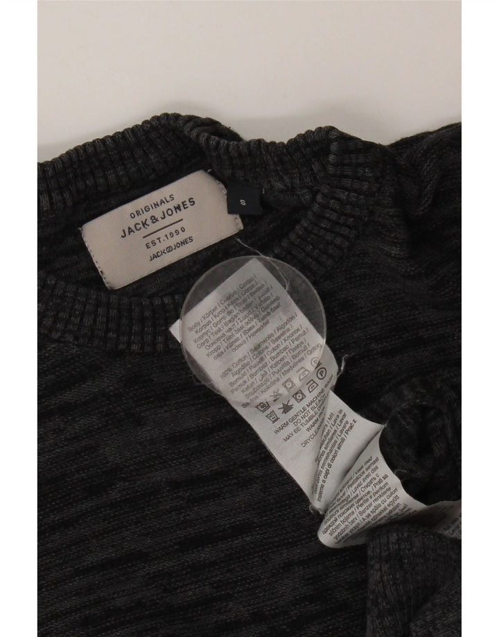 JACK & JONES Maglione maglione girocollo da uomo piccolo in cotone screziato grigio