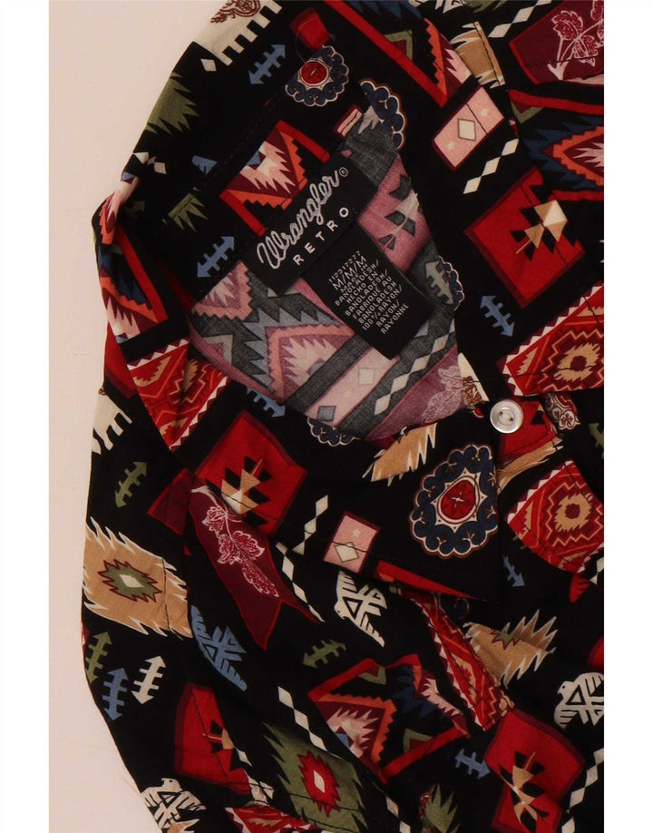 Camicetta retrò da donna Wrangler UK 14 Rayon geometrico nero medio