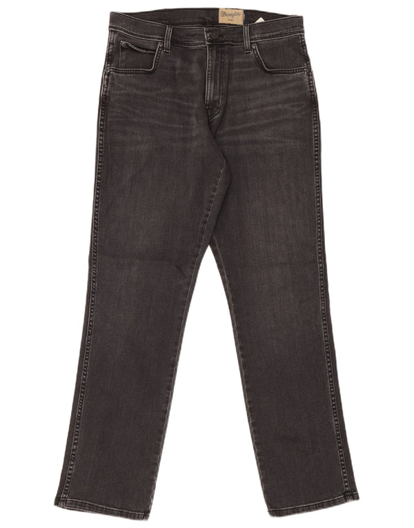 Jeans dritti elasticizzati Texas Wrangler da uomo W34 L32 cotone nero