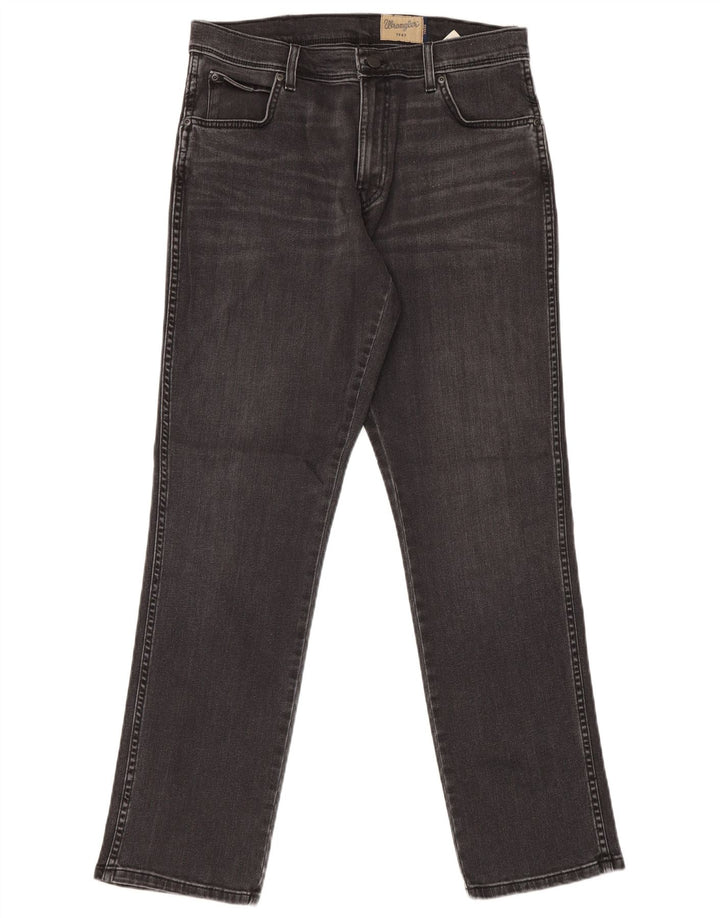 Jeans dritti elasticizzati Texas Wrangler da uomo W34 L32 cotone nero