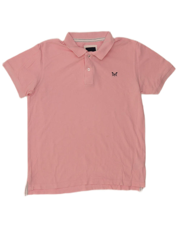 CREW CLOTHING Polo da uomo piccola in cotone rosa