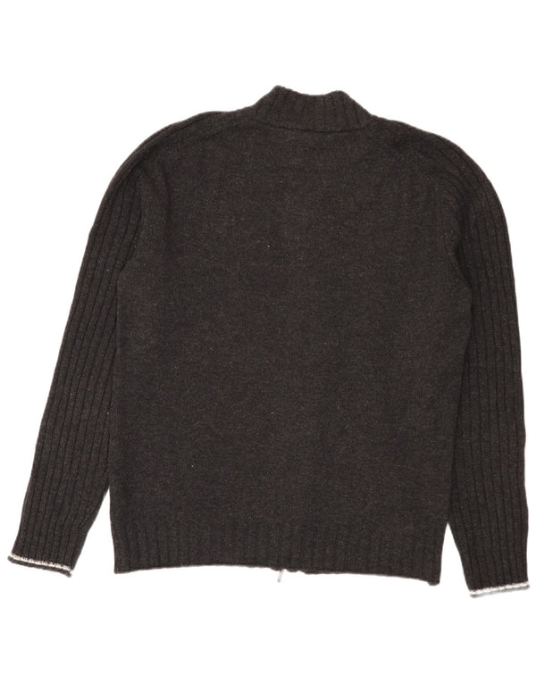 Maglione cardigan con zip intera da uomo Harmont & Blaine, lana color block grigio grande