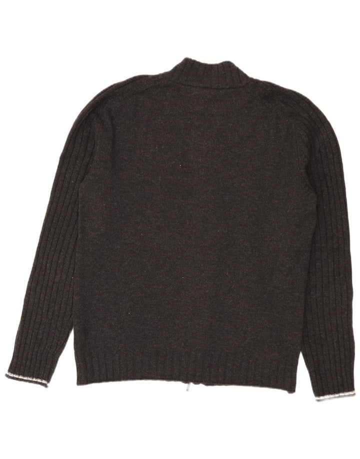 Maglione cardigan con zip intera da uomo Harmont & Blaine, lana color block grigio grande
