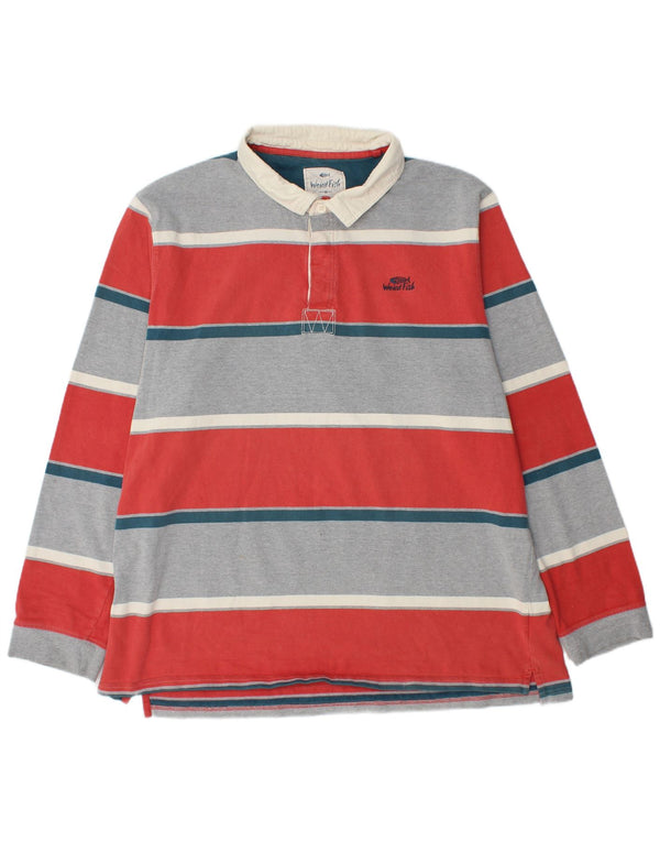 Polo da rugby da uomo a maniche lunghe WEIRD FISH 2XL a righe multicolore