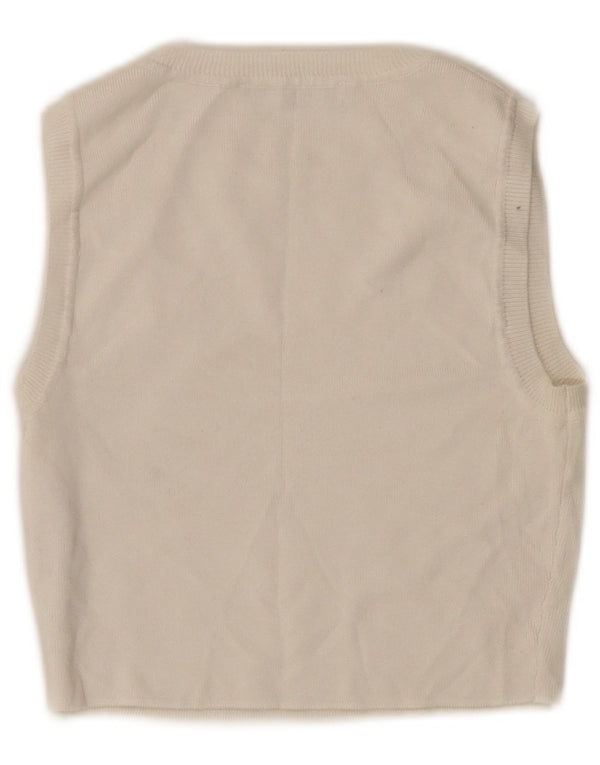 Top corto da donna Zara UK 12 in viscosa bianca media
