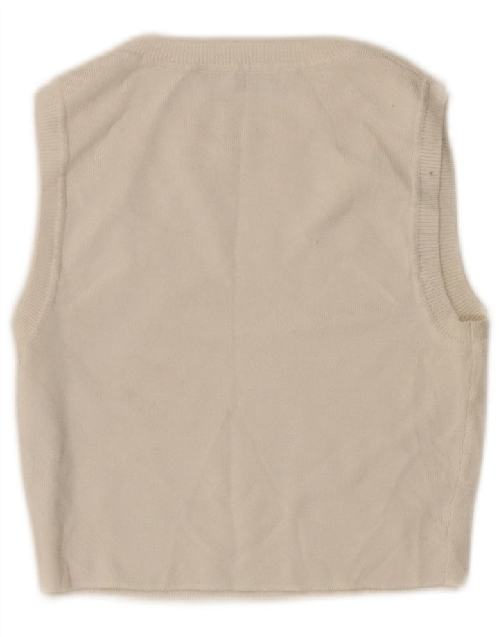 Top corto da donna Zara UK 12 in viscosa bianca media
