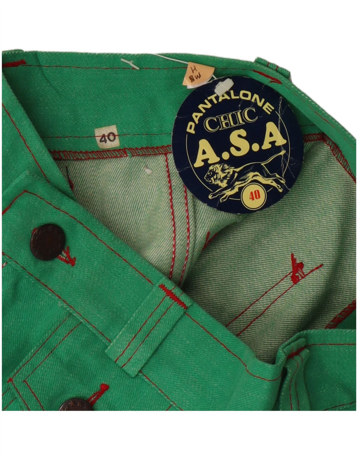 Pantaloni casual svasati da donna chic IT 40 piccoli W24 L28 verde