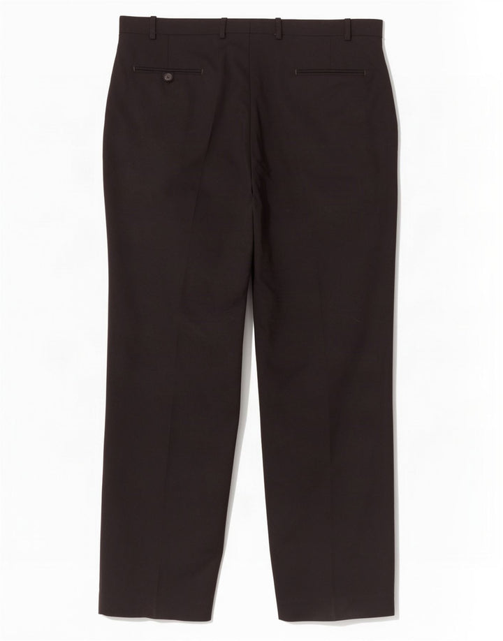 Pantaloni da abito con pegging da donna Marks & Spencer W40 L33 lana nera