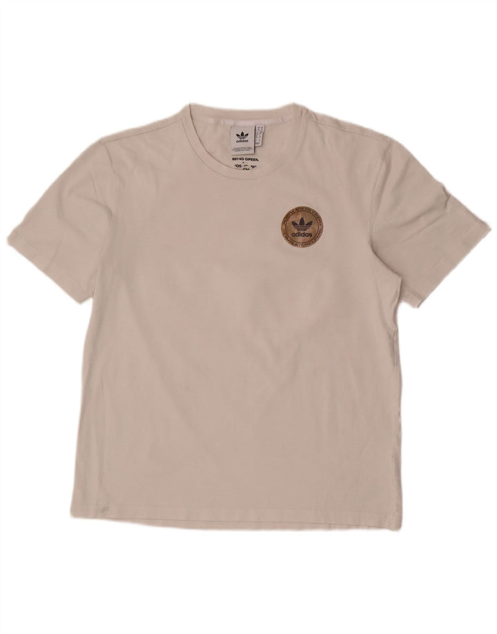 T-shirt grafica da uomo Adidas Top in cotone bianco medio